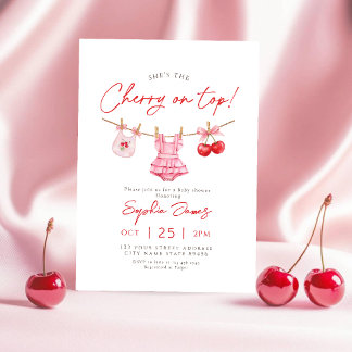 Cherry on Top Baby Shower Invitation