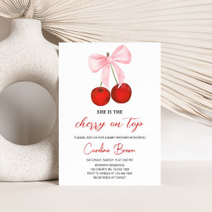 Cherry on Top Baby Shower Invitation