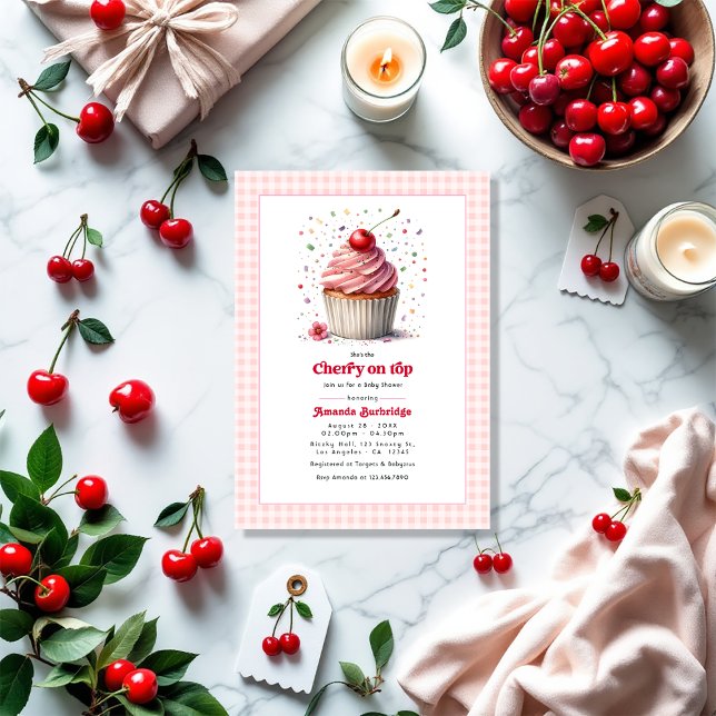 Cherry On Top Baby Shower Invitation (Cherry On Top Baby Shower Invitation)