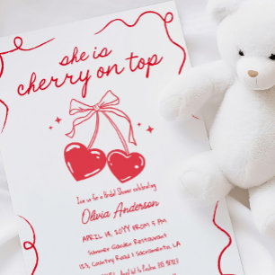 Cherry on top Baby Shower Invitation