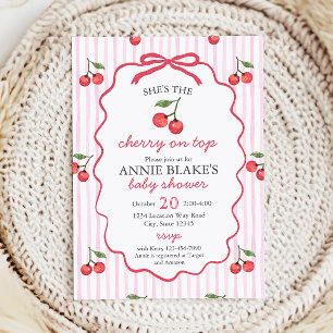 Cherry On Top Baby Shower Invitation