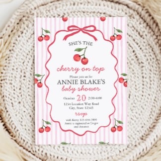 Cherry On Top Baby Shower Invitation