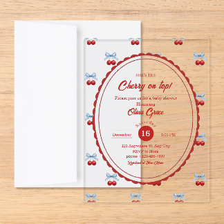 Cherry on Top Baby Shower Invitation