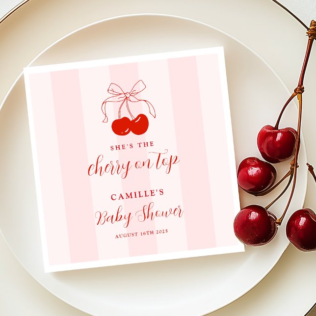 Cherry on Top Baby Shower Napkins (Creator Uploaded)