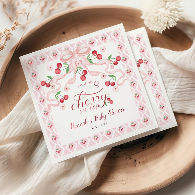 Cherry on Top Baby Shower Napkins (Creator Uploaded)