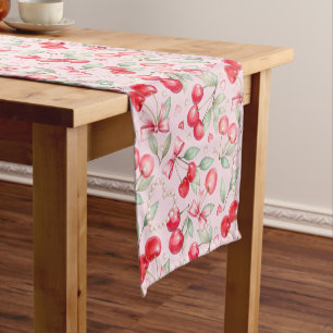 Cherry on Top Baby Shower Pink Coquette Short Table Runner