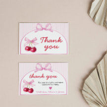 Cherry on Top Baby Shower Thank You Card
