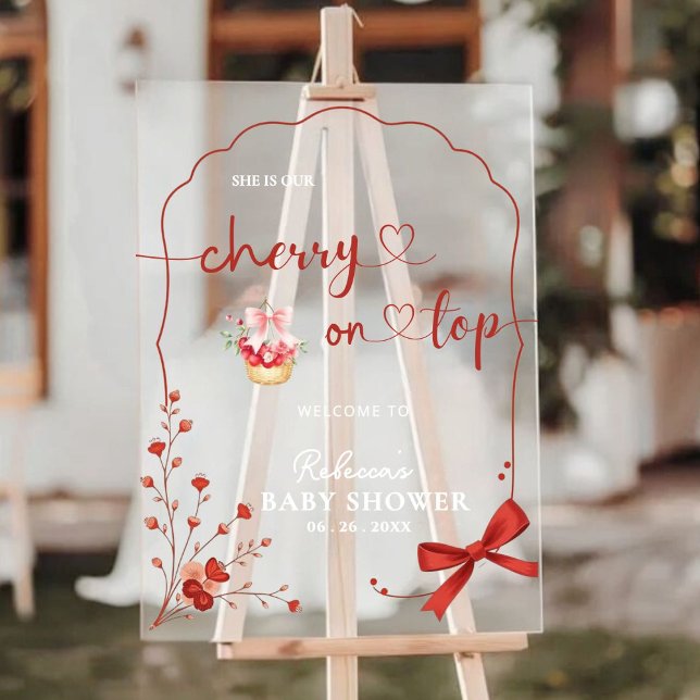 Cherry on Top Baby Shower Welcome Sign (Creator Uploaded)