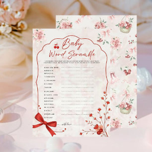 Cherry on Top Baby Word Scramble Game Pink Bow