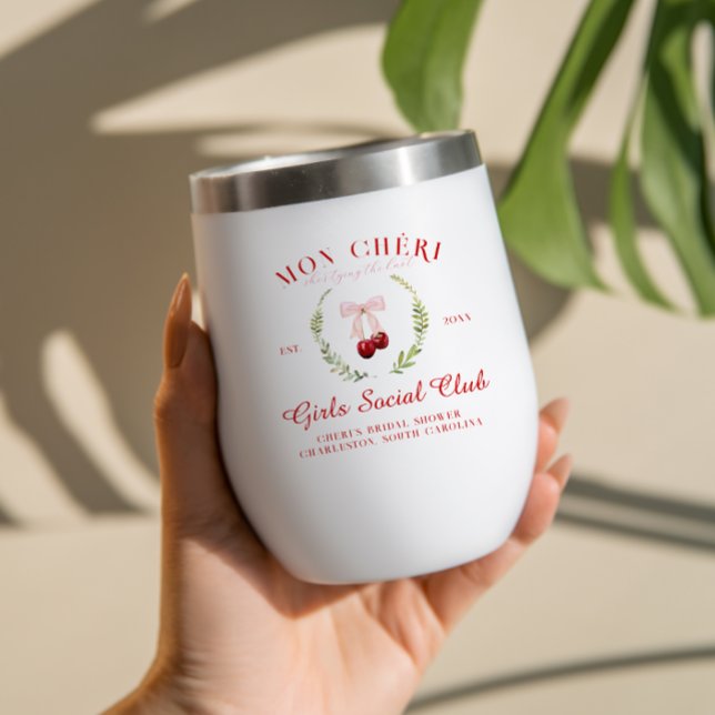 Cherry on Top | Bachelorette Bridesmaid Thermal Wine Tumbler (Creator Uploaded)
