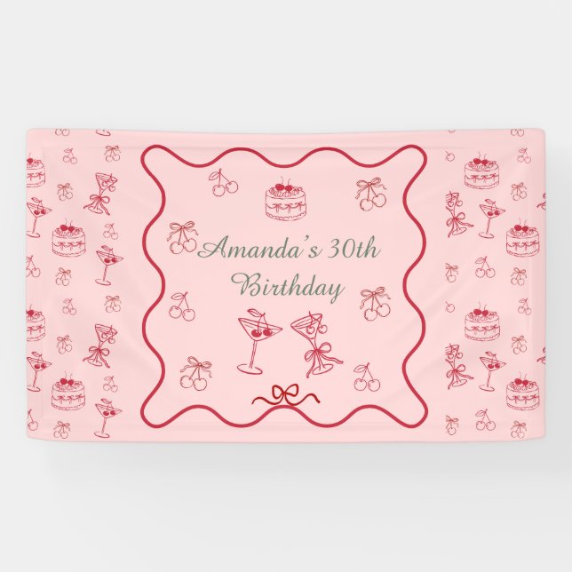 Cherry on Top Birthday Banner (Horizontal)