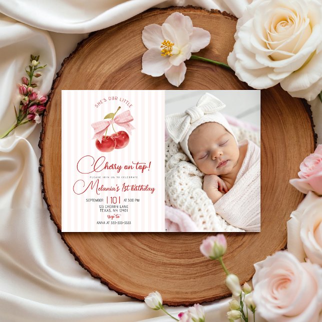 Cherry on Top Birthday Photo Invite (Creator Uploaded)