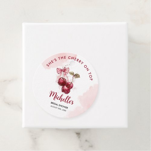 Cherry on Top Bow Cocktail Summer Bridal Shower Favor Tags