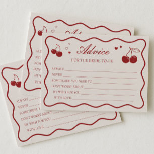 Cherry On Top Bridal Shower Advice Card