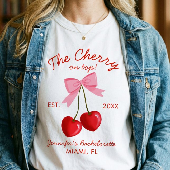 Cherry On Top Bridal Shower Bachelorette Pink Red  (Creator Uploaded)