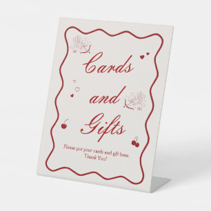Cherry On Top Bridal Shower Cards and Gifts Pedestal Sign