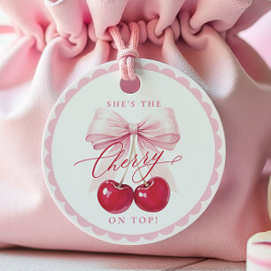 Cherry on Top Bridal Shower Favor Tags