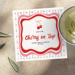 Cherry on Top | Bridal Shower  Napkins<br><div class="desc">Gorgeous coquette cherry themed bridal shower with a sweet cherry red & pink color palette creating a hip yet retro vibe. Indulge in a celebration as delightful as cherries on top of the whipped cream with our Coquette Cherry themed bridal shower theme. It's fun, flirty and girly! Perfect for a...</div>