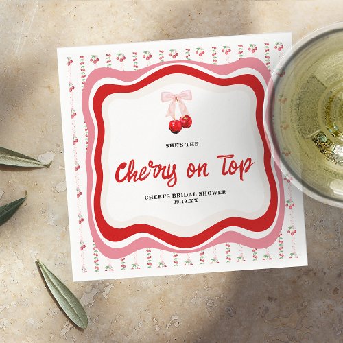 Cherry on Top  Bridal Shower  Napkins