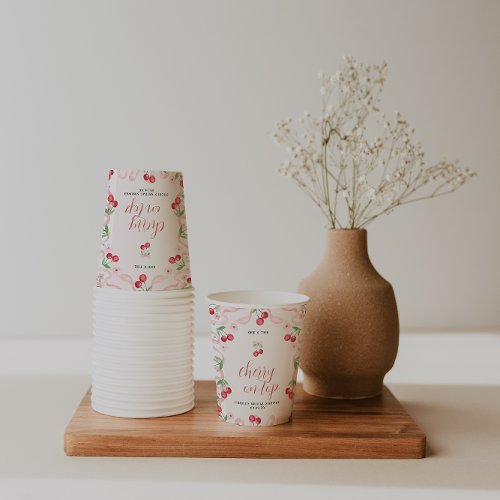 Cherry on Top  Bridal Shower  Paper Cups