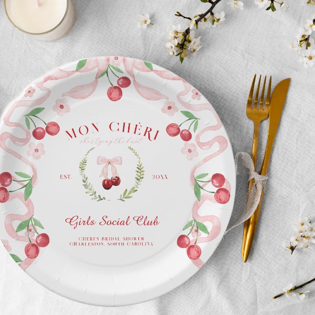 Cherry on Top | Bridal Shower Paper Plates (Creator Uploaded)