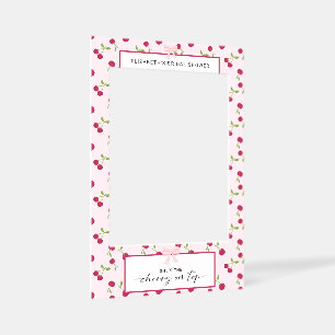 Cherry on Top Bridal Shower Pink Cherry Selfie Frame