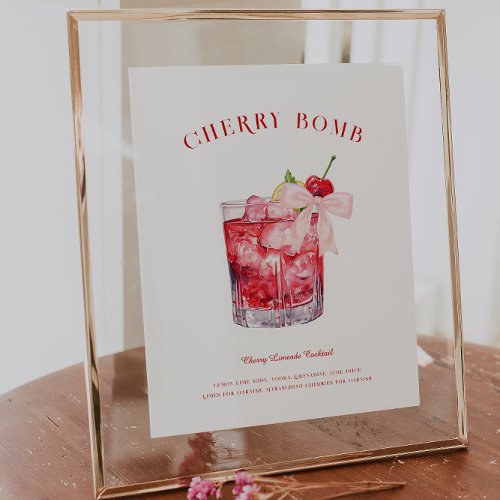 Cherry on Top  Bridal Shower Signature Drink Poster