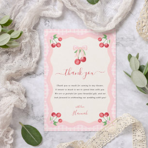 Cherry on Top Bridal Shower Thank You Card