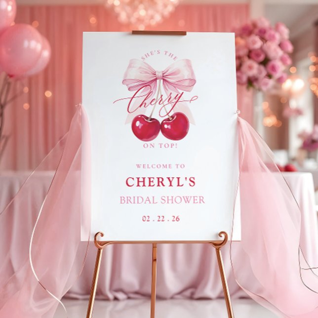 Cherry on Top Bridal Shower Welcome Sign (Creator Uploaded)