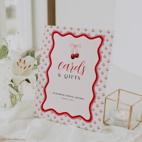 Cherry on Top  Cards  Gifts Bridal Shower  Pedestal Sign