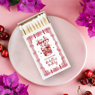 Cherry on Top Chic Old Fashioned Birthday Party Matchboxes