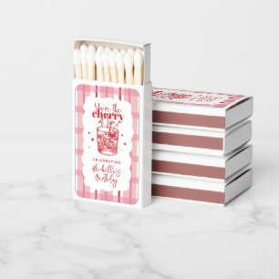 Cherry on Top Chic Old Fashioned Birthday Party Matchboxes