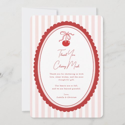 Cherry on Top Coquette Bow Thank You Card