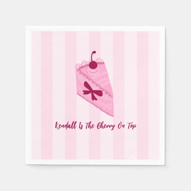 Cherry on Top Cute Bridal Shower Napkins (Front)