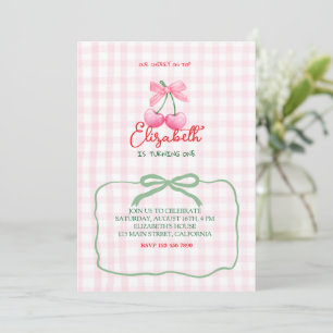 Cherry On Top First Birthday Invite