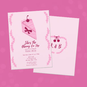 Cherry on Top Fun Bridal Shower Invitation