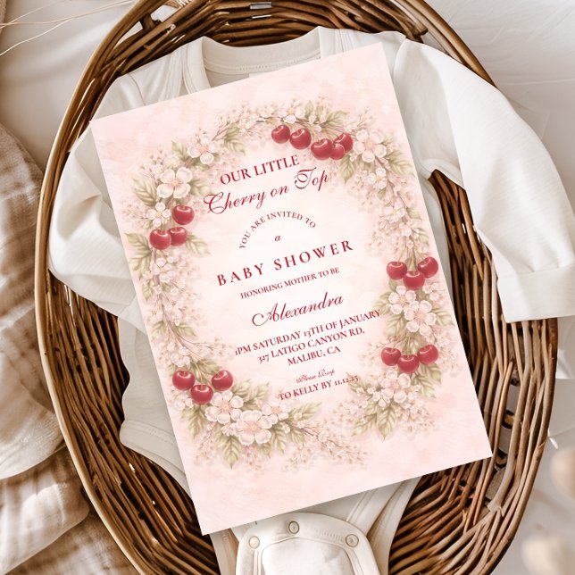 Cherry on Top Garden Baby Shower  Invitation (Creator Uploaded)