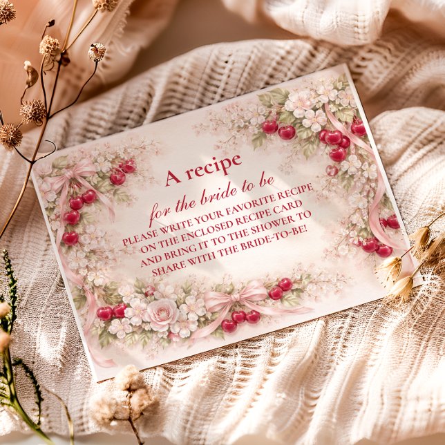 Cherry On Top Garden Romance Bridal Shower Enclosure Card (Creator Uploaded)