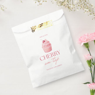 Cherry on top girl 1st birthday favor bag