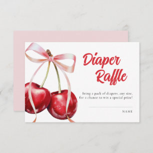 Cherry on Top Girl Baby Shower Diaper Raffle Enclosure Card