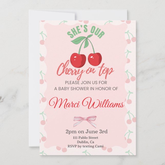 Cherry On Top Invitation (Front)
