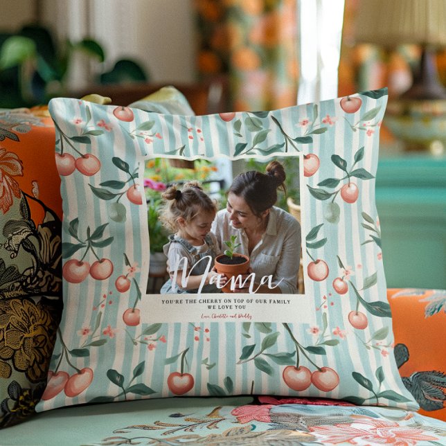 Cherry On Top | Mother's Day Photo Throw Pillow (Creator Uploaded)