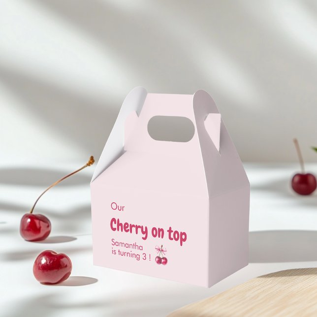 Cherry on Top Pink Birthday Favor Boxes (Creator Uploaded)