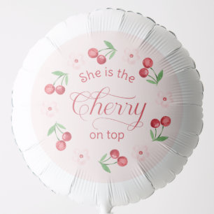 Cherry on Top pink watercolor Baby shower Balloon