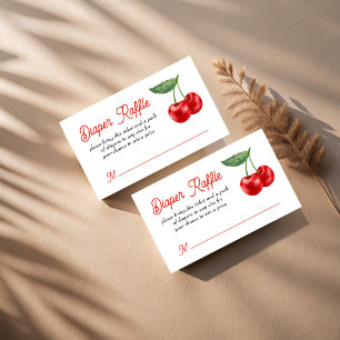 Cherry on top ribbon baby shower diaper raffle enclosure card