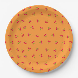 CHERRY (ORANGE) PAPER PLATE