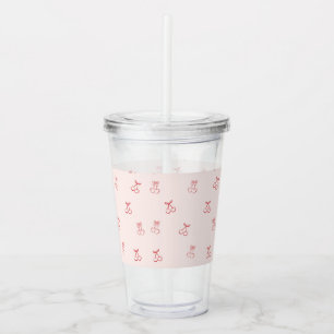  Cherry Outline Minimalism Acrylic Tumbler