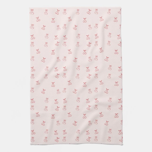 Cherry Outline Minimalism Kitchen Towel (Vertical)