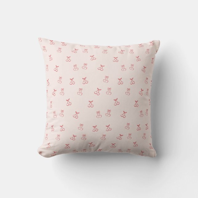  Cherry Outline Minimalism Throw Pillow (Front)