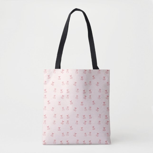 Cherry Outline Minimalism Tote Bag (Front)